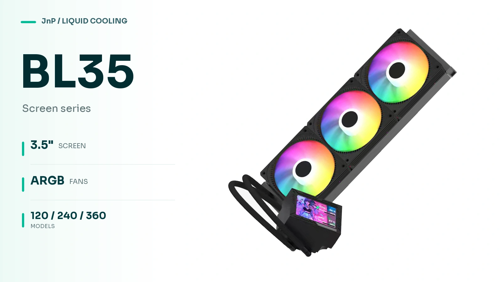 BL35: 3.5 inch display, ARGB fans, 120 / 240 / 360 models