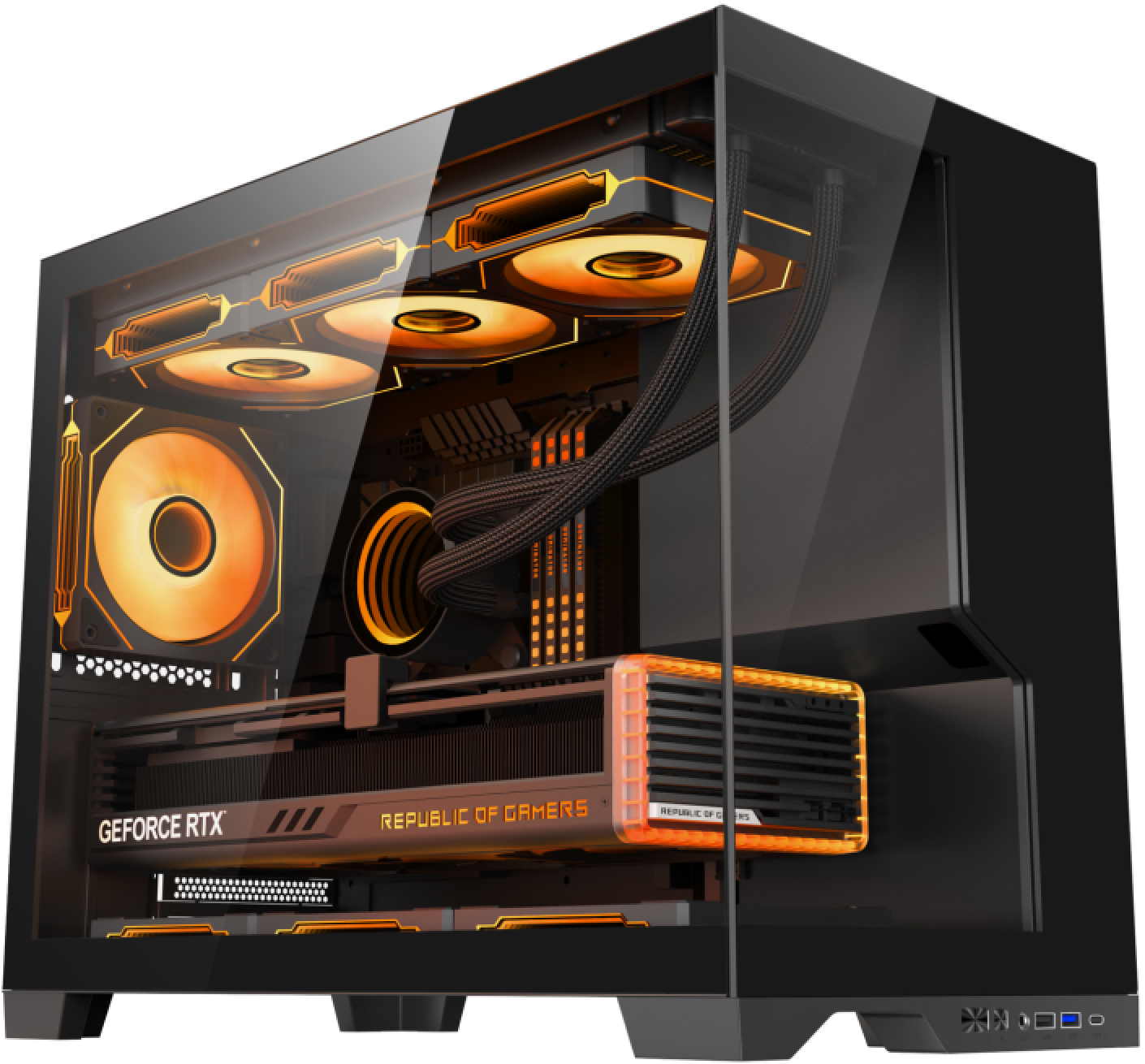 JnP 5#500 black panoramic M-ATX PC case