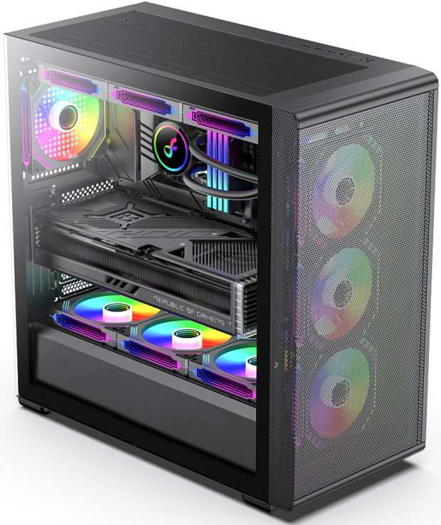 JnP TB03 black airflow-mesh E-ATX PC case