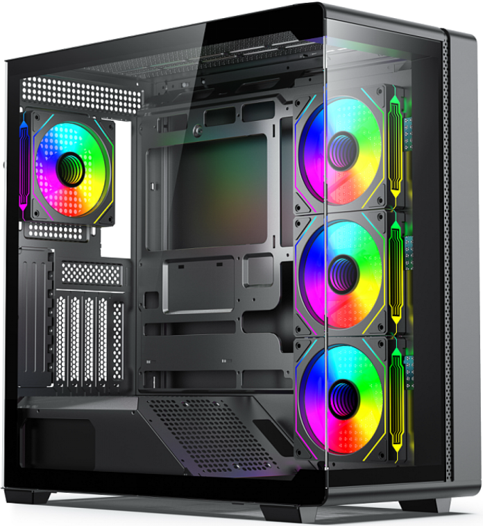 JnP TB04 black glass-front E-ATX PC case